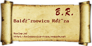 Balázsovics Róza névjegykártya