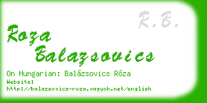roza balazsovics business card