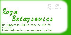 roza balazsovics business card